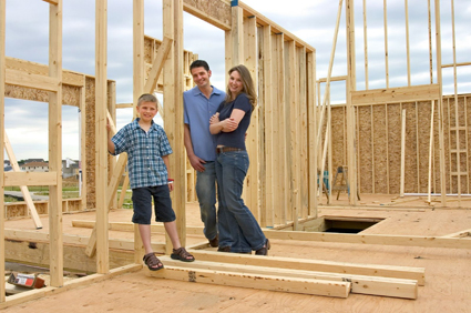 Young Family happy during new construction